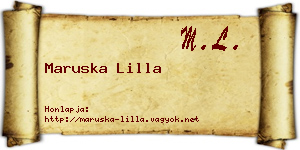 Maruska Lilla névjegykártya
